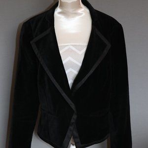 Faux Velvet Black Women's Blazer Size Medium